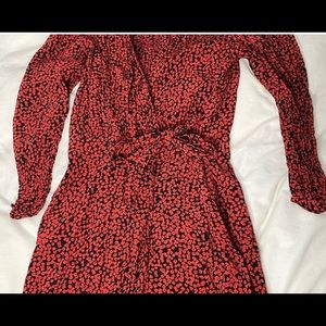 FREE PEOPLE Kinsley Wrap Dress in Black Red Size 4 NWOT